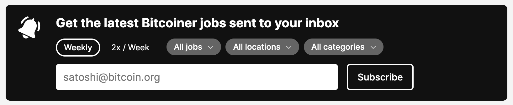 Promote traffic to job board with a newsletter signup form
