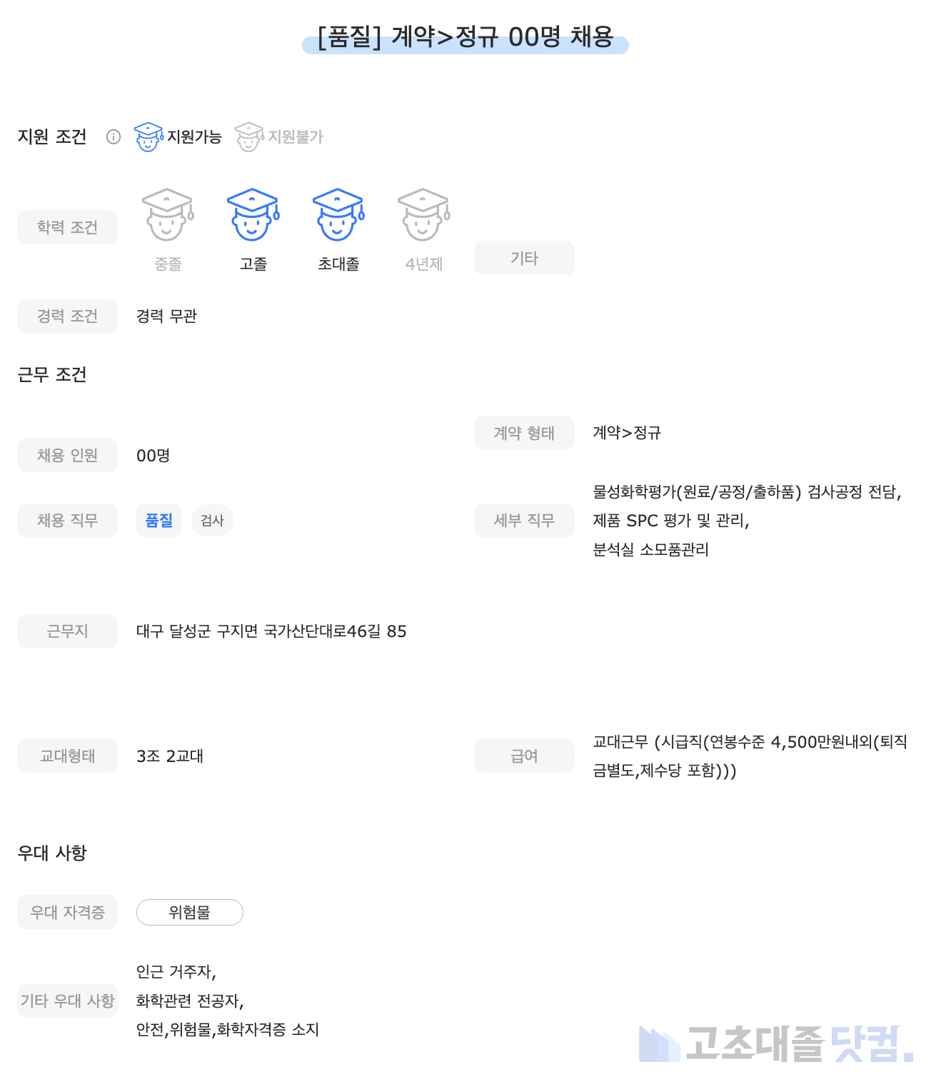 고초대졸닷컴 채용공고 - 4월 둘째 주, 엘엔에프