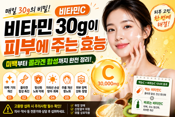 비타민 30g이 피부에 주는 효능 — 미백부터 콜라겐 합성까지 완전 정리