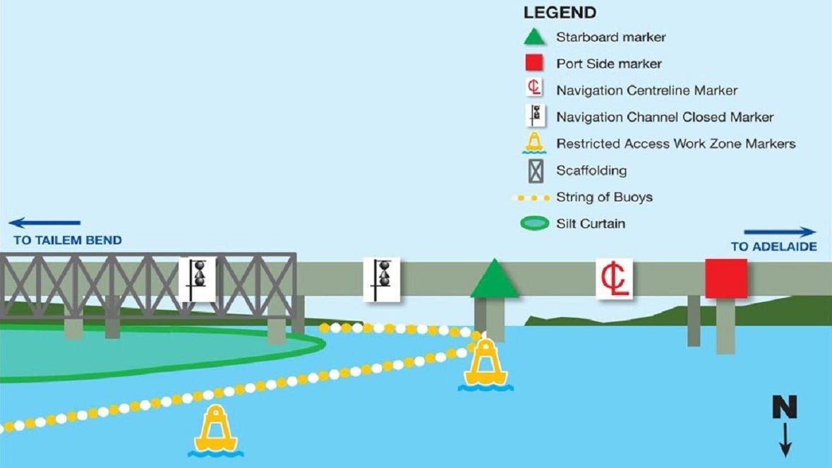 River navigation will be restricted as old Murray Bridge refurbishment continues