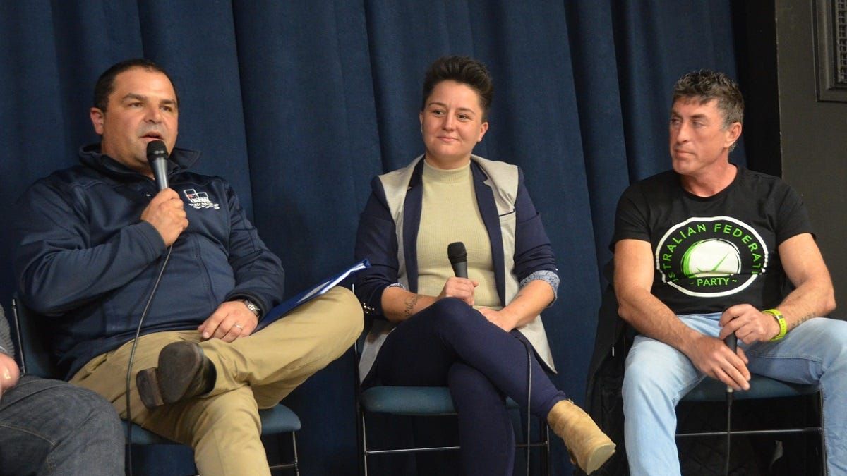 Liberal MP Tony Pasin responds to his critics at Barker election forum