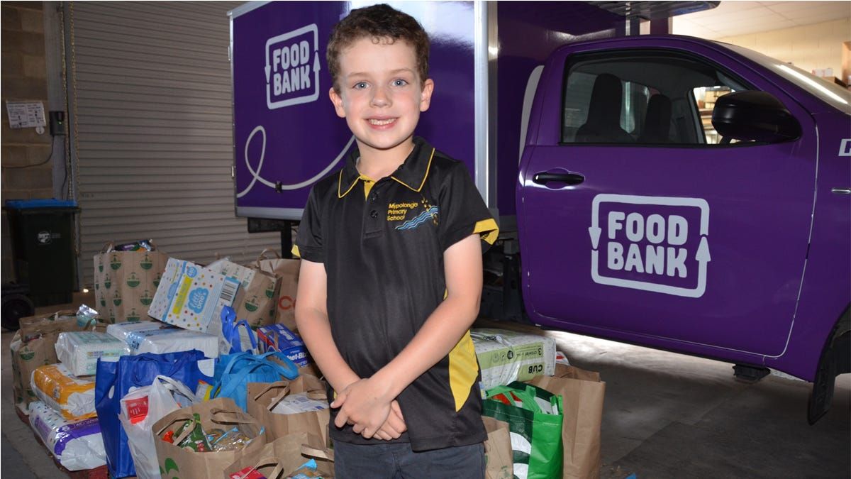 Seven-year-old boy donates 250kg of food to Foodbank