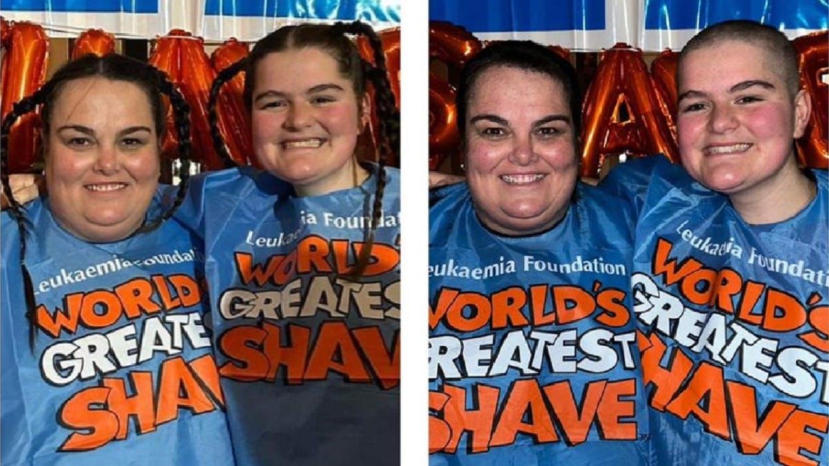 Tailem Bend mother and daughter shave to help raise $10,000 for leukaemia research
