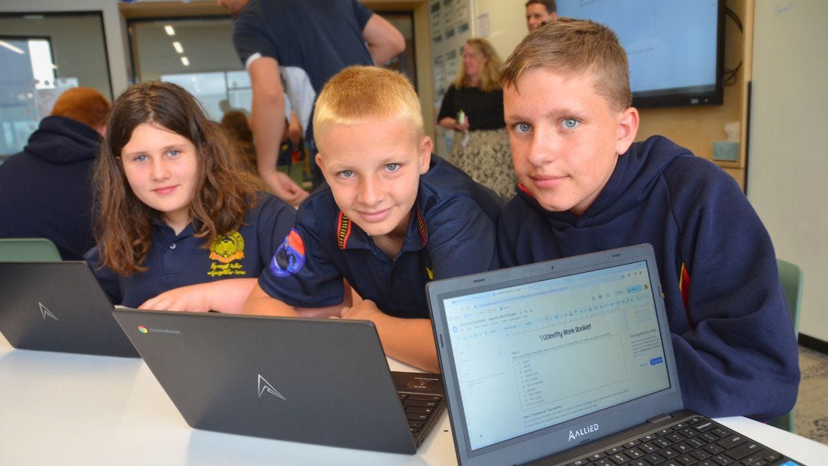 Murray Bridge High School gets first look at SA-made Chromebook laptops