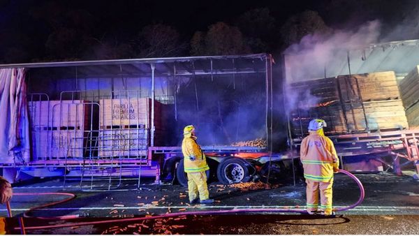 Truck trailer destroyed by fire at Moorlands