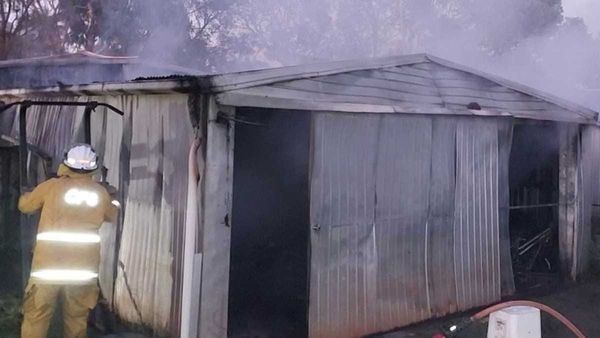 Firefighters contain shed fire at Callington