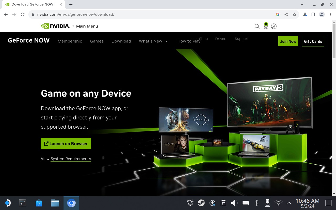 Descendez tout en bas de cette page… GeForce Now