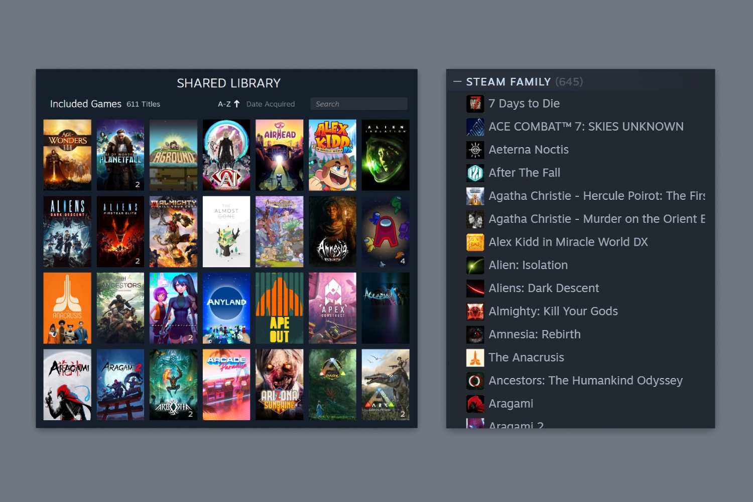 © Steam Steam bibliothèque familiale