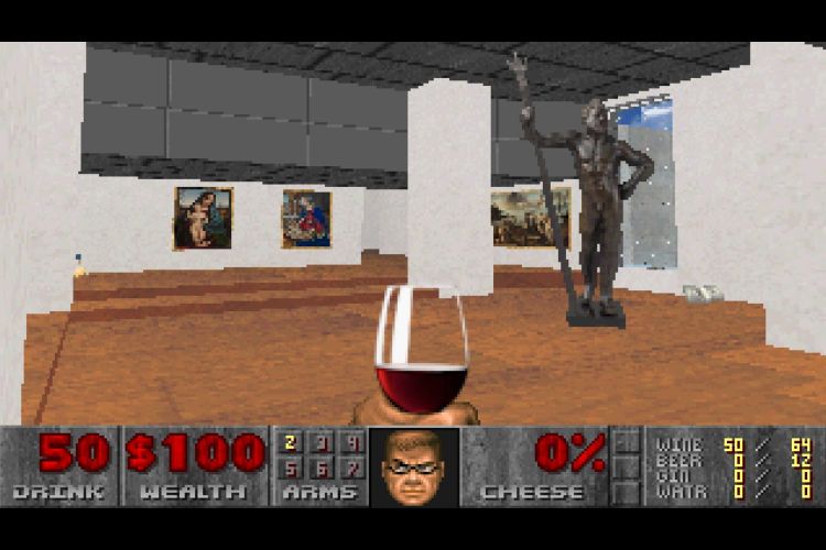 Doom dans une galerie d'art, ça va charcler au pinard