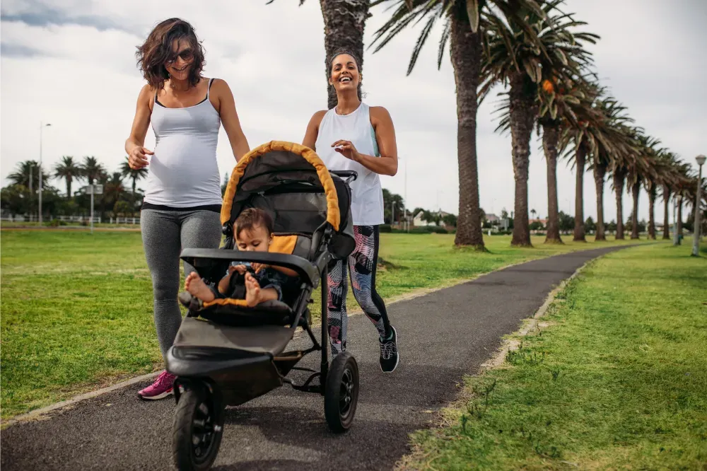 when can baby sit in stroller