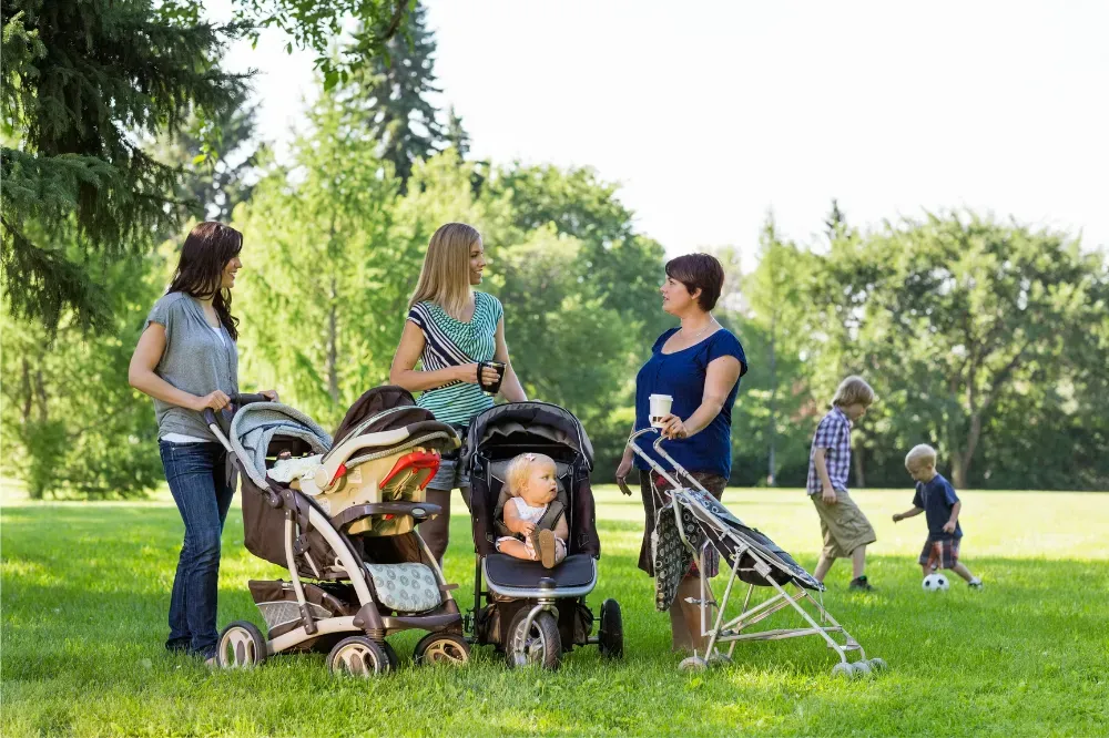 when can baby sit in stroller