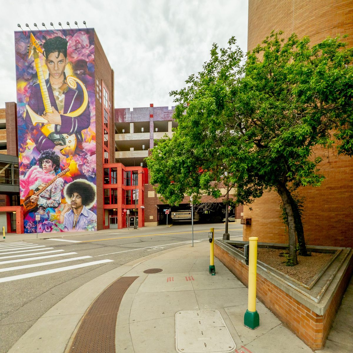 The Twin Trees Across the Street from the Prince Mural