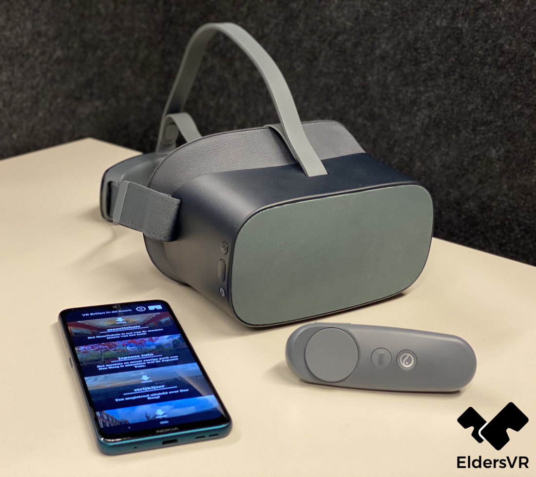 Mobiele telefoon, VR-bril en afstandbediening: de EldersVR-toolkit