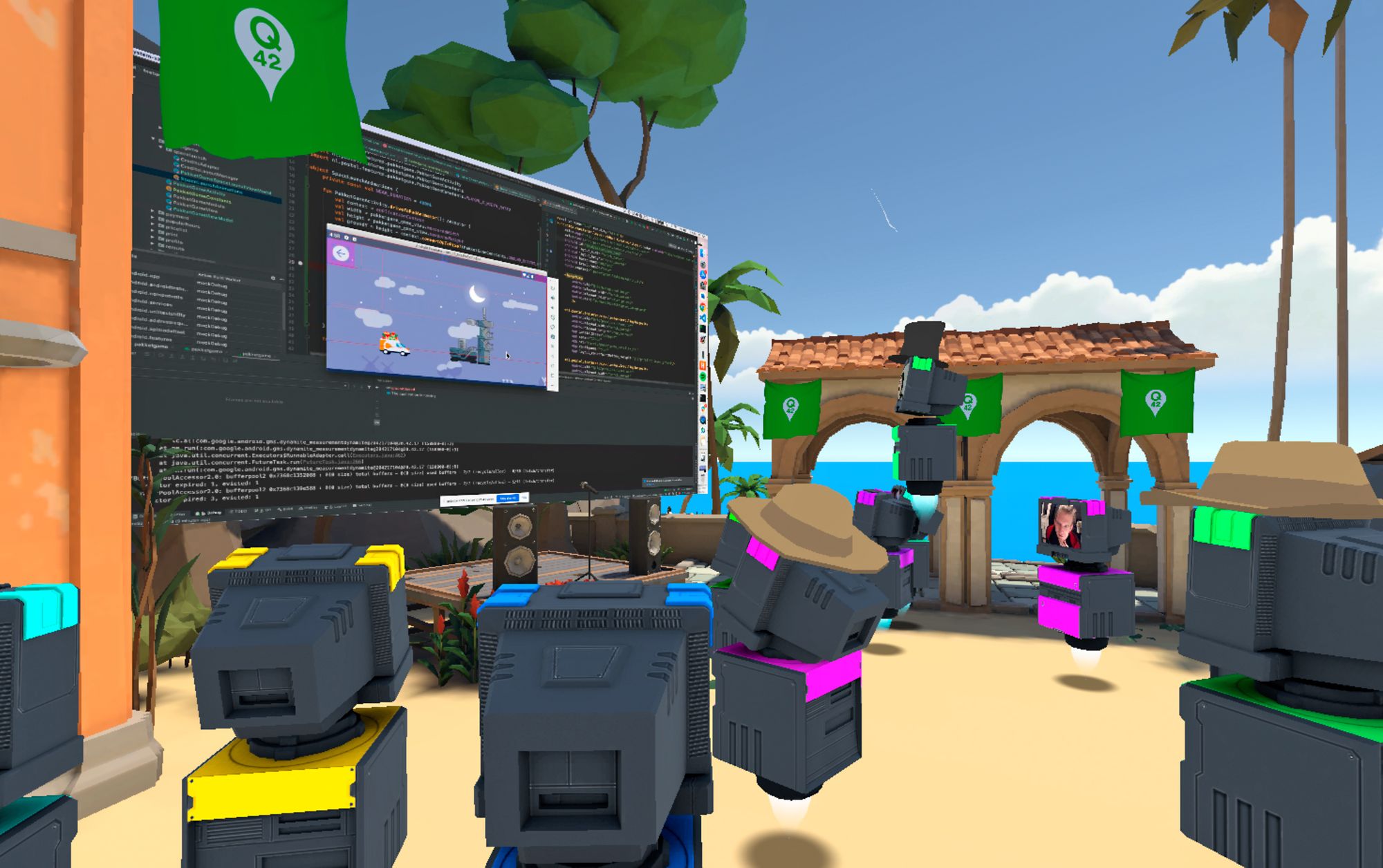 Presentatie in de virtuele omgeving van videochatapp Mibo