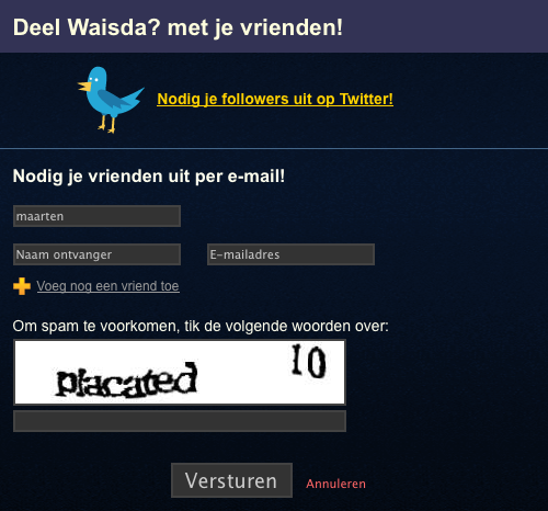 Waisda: nu ook met Twitter integratie