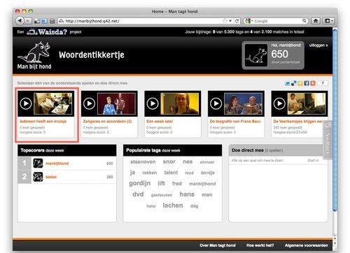 Woordentikkertje genomineerd voor Dutch Game Awards 2012