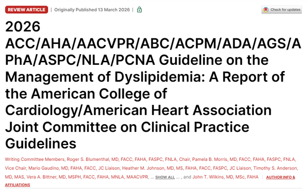 2026 Guideline on the Management of Dyslipidemia