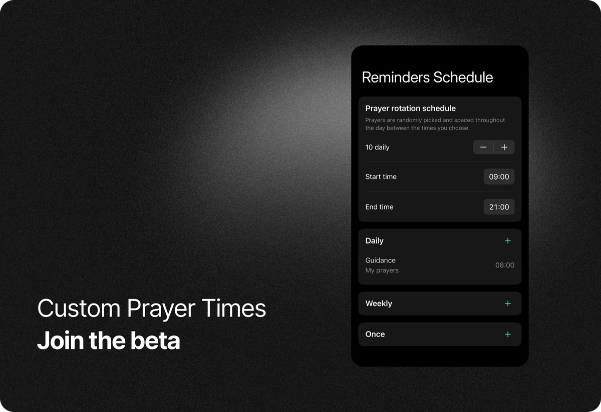 Custom Prayer Times · Join the beta