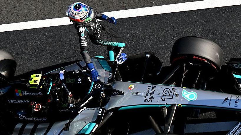 Kimi Antonelli celebrates pole position at the Chinese Grand Prix