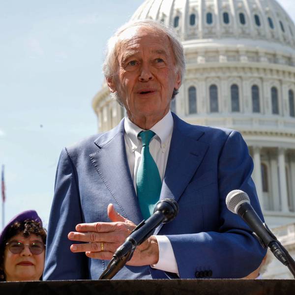 Sen. Ed Markey speaks outside the US Capitol