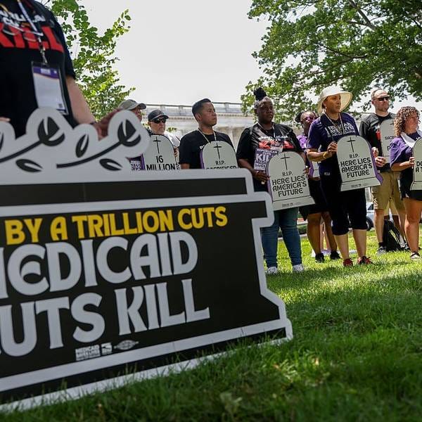 Care Workers Protest Republican Medicaid Cuts In Washington, DC