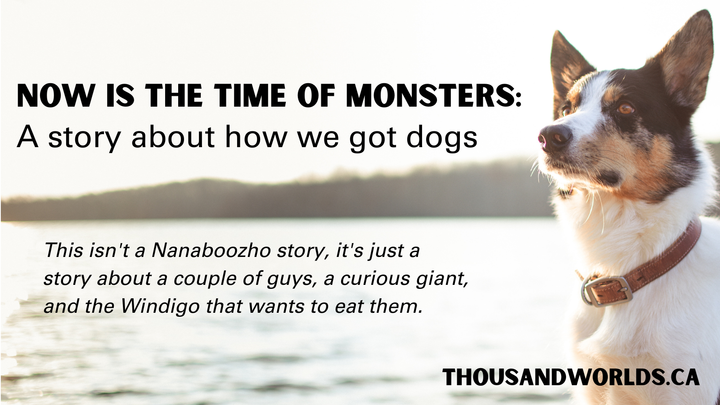 a dog looks pensively into the distance. Now is the time of monsters: a story about how we got dogs
