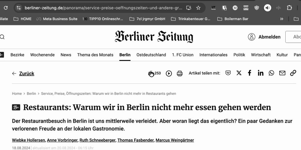 “Warum wir in Berlin nicht mehr essen gehen werden”