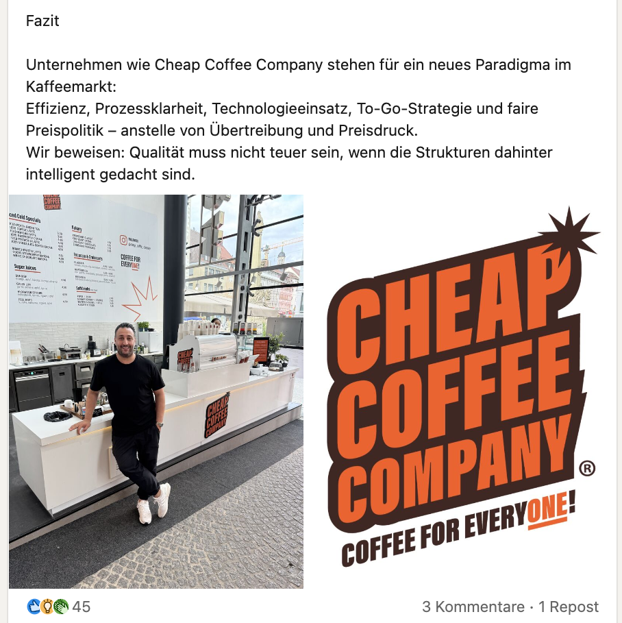 LAP COFFEE ist das Feindbild, das der Bar noch fehlt.