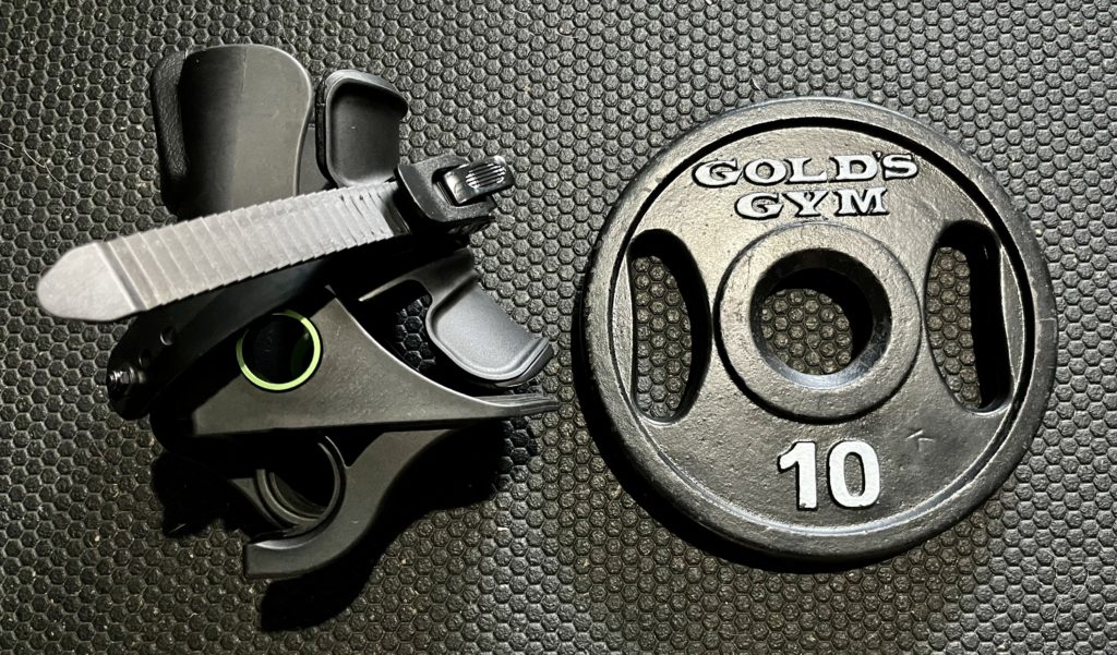 A person comparing Monkey Feet to a leg curl machine