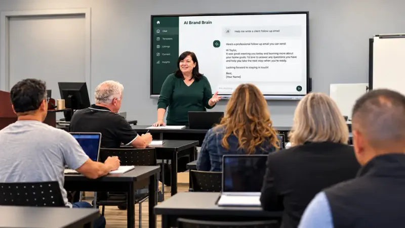Real estate agents at a hands-on AI Realtor Lab class in Toronto