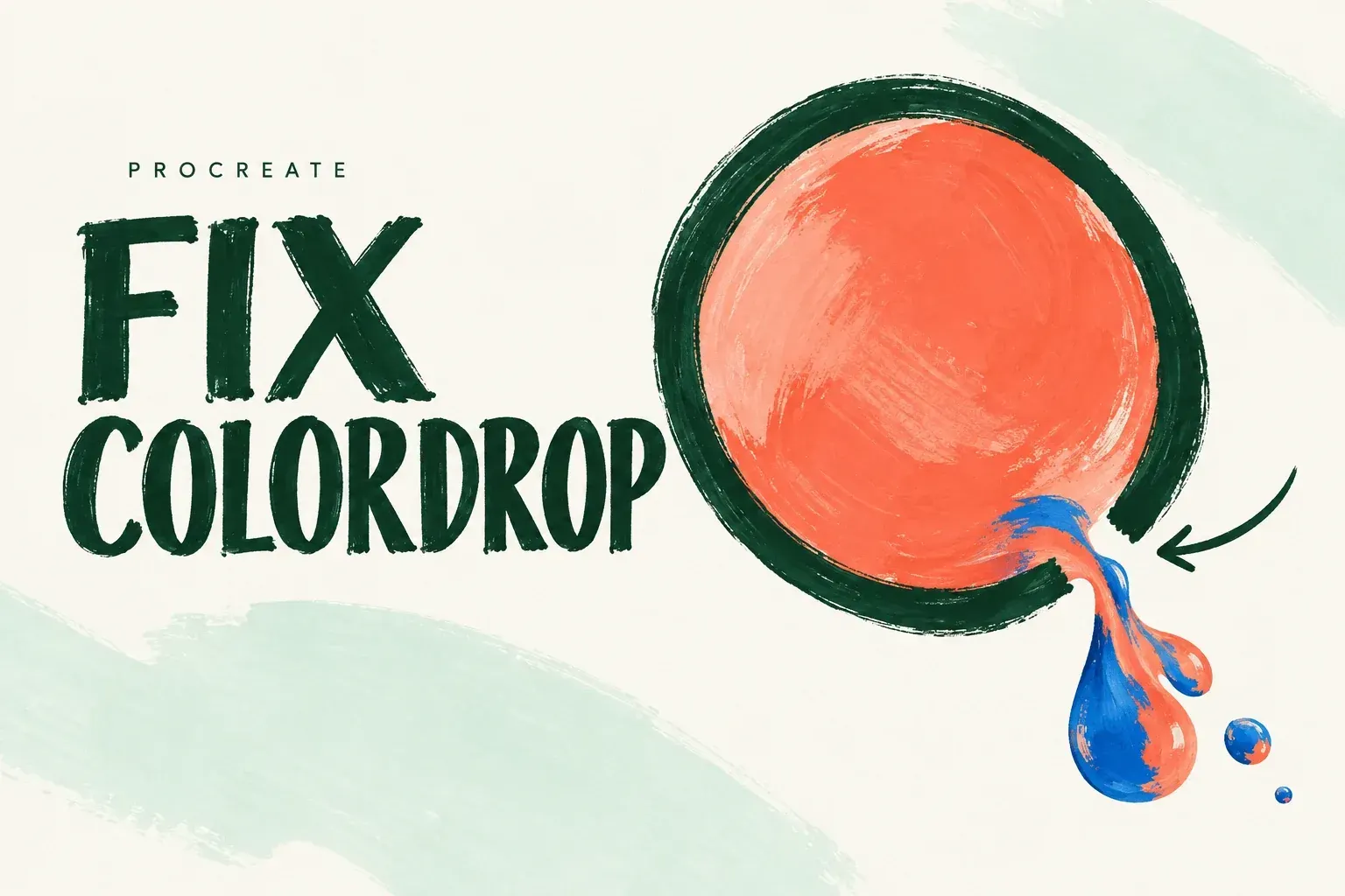 Color drop escaping through a visible break in an ink boundary beside the words Fix ColorDrop.