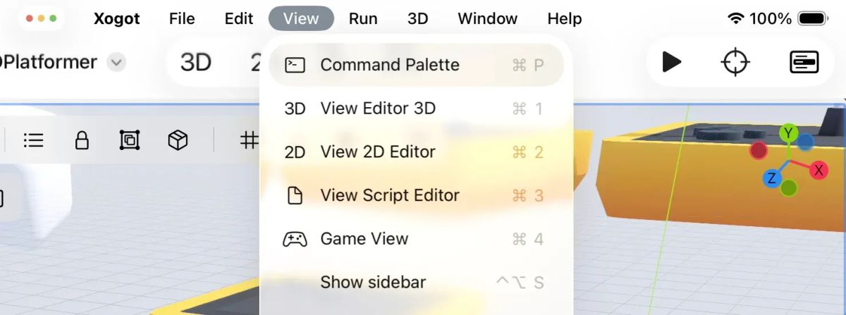 Xogot's New Command Palette