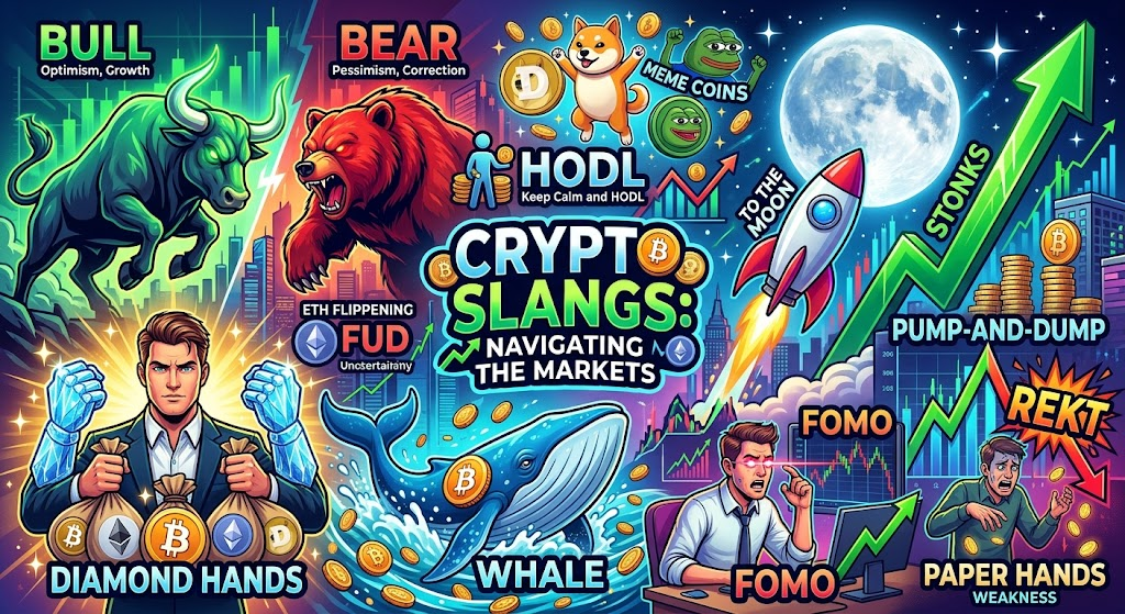 range of common cryptocurrency slang terms