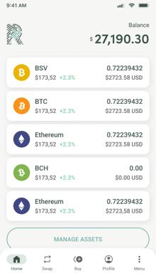 RockWallet app - Homescreen