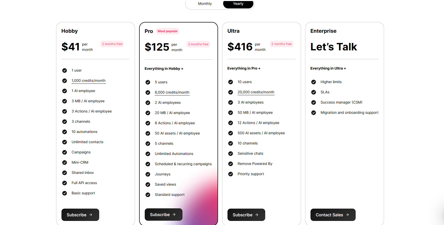 heyy pricing table