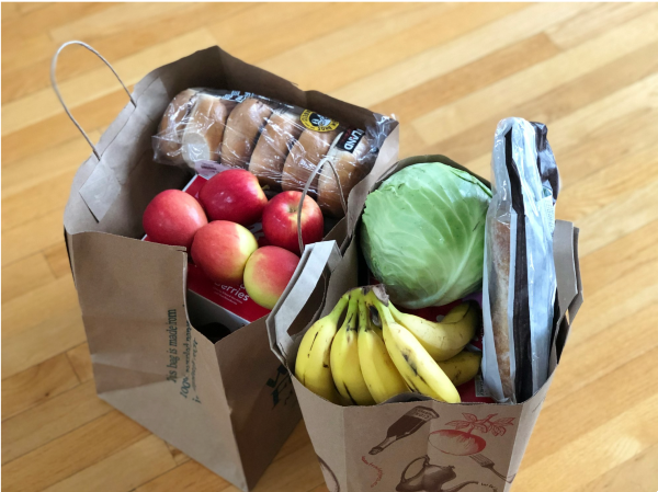 Bags of groceries.