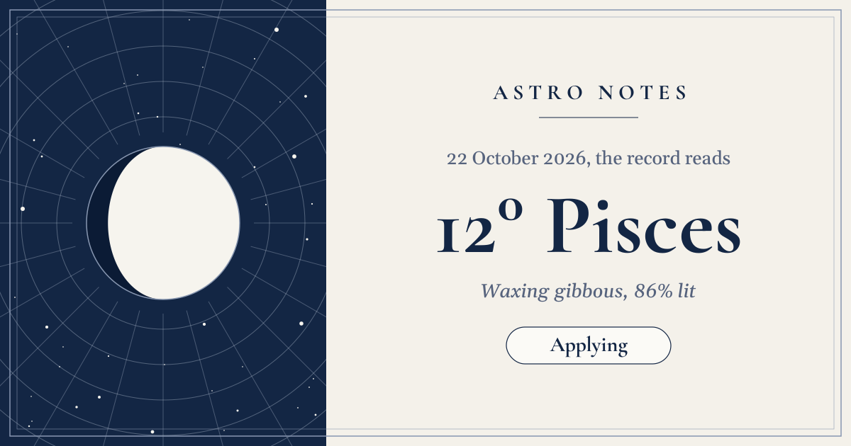 The Moon’s last aspect in Pisces is exact at 03:31 UTC Friday