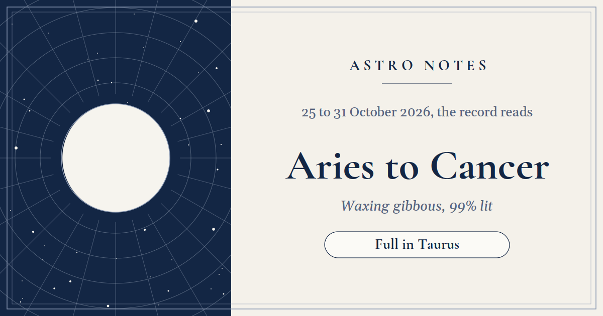 Aries to Cancer: a full Moon in her exaltation