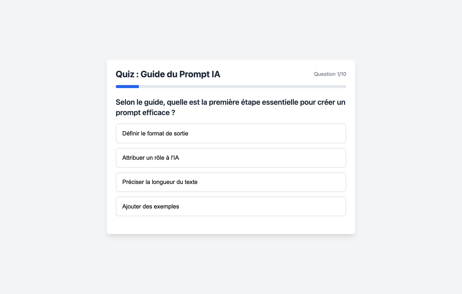 Testez vos connaissances sur les prompts !