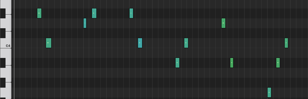 The piano roll of my tech documentary melody