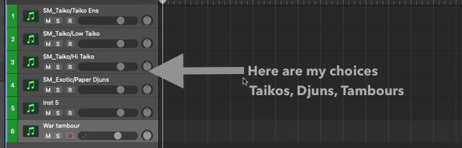what instruments to use for a witcher style percussion track