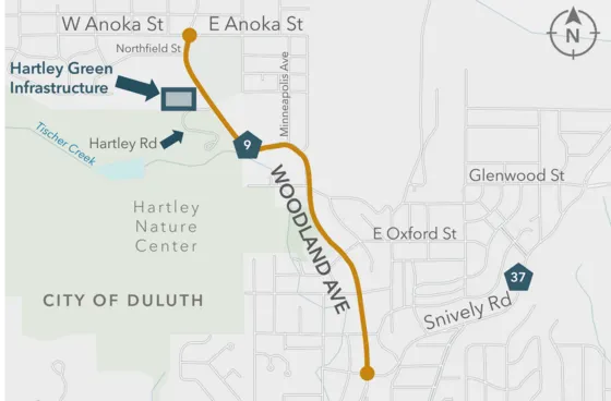 Construction begins on Woodland Ave, includes Hartley Green Infrastructure project