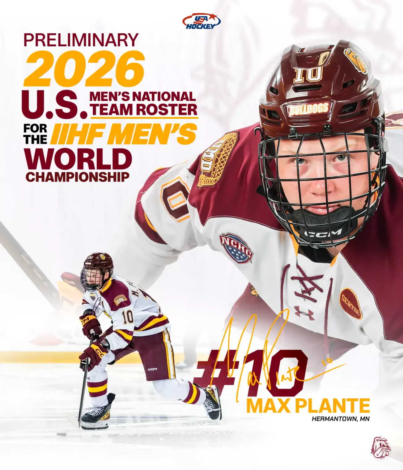Howie: Max Plante on preliminary U.S. world championship roster