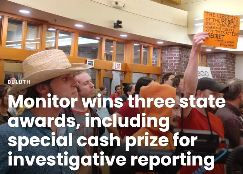 Duluth Monitor wins state journalism awards