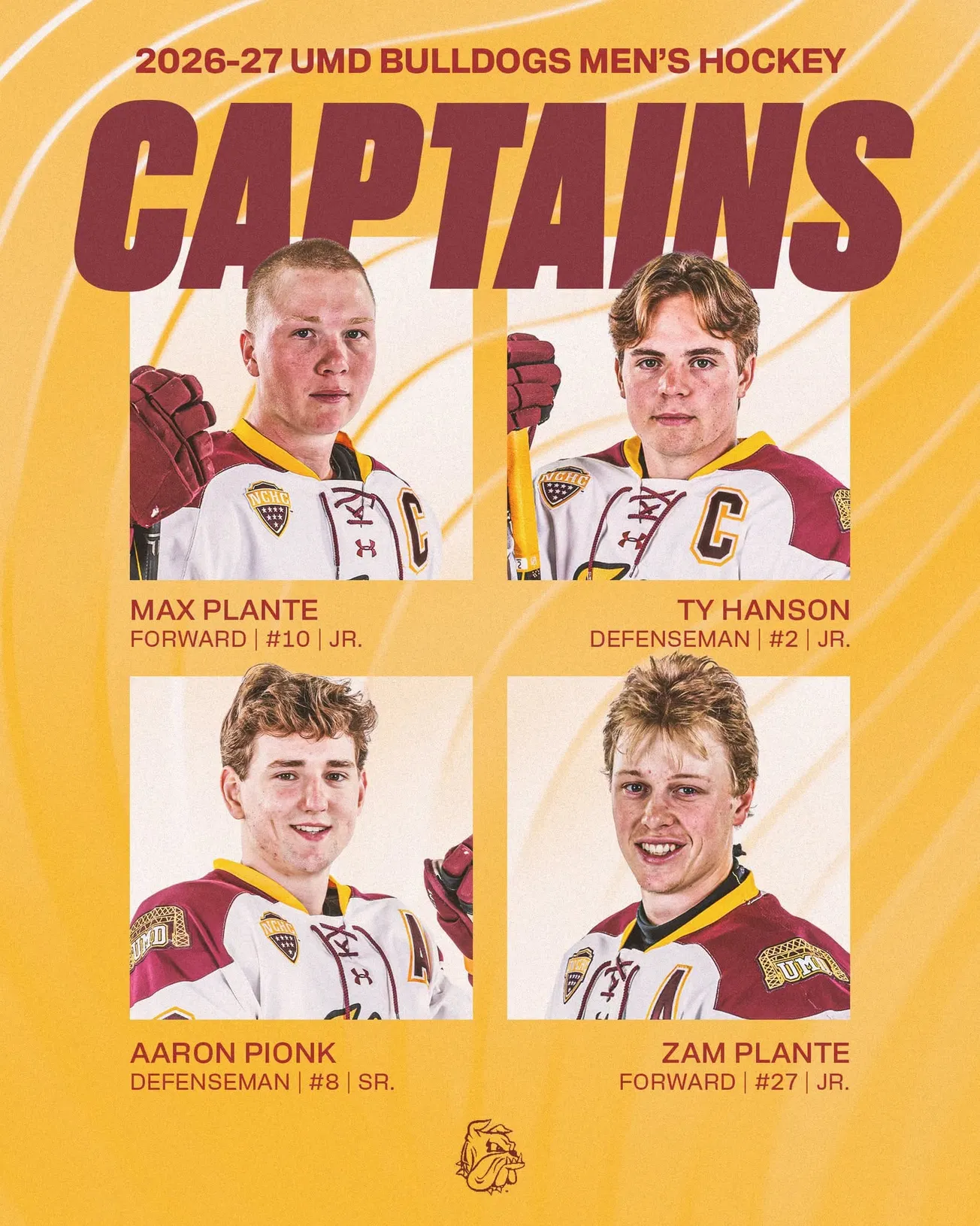 Hermantown quartet to lead Bulldogs as UMD names 2026-27 captains