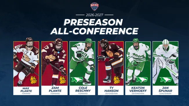 Three Bulldogs named to preseason All-NCHC team