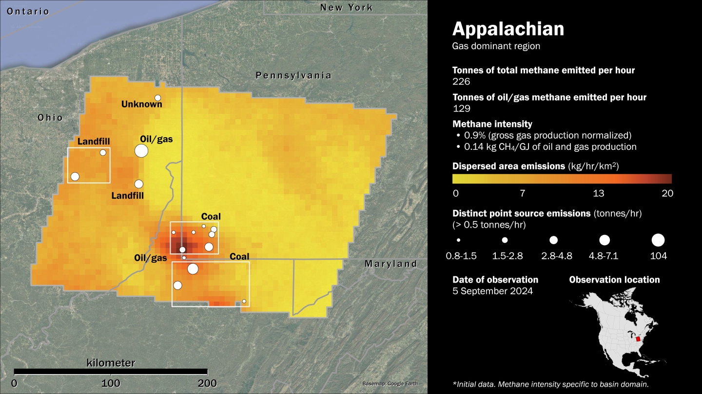 MethaneSAT quantifies methane emissions from multiple sectors