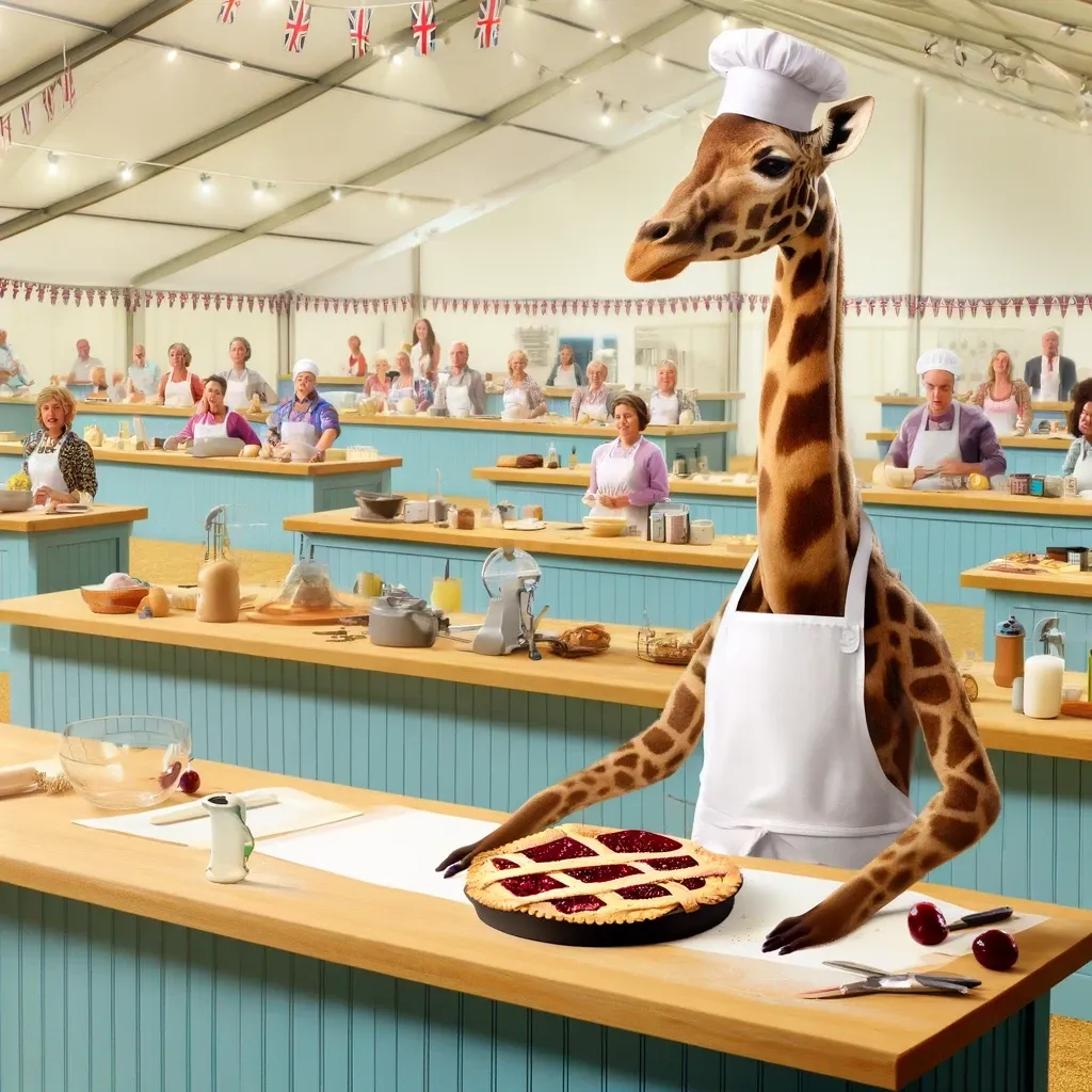 now there is a latticed cherry pie on the bench but the lattice is huge and uneven.