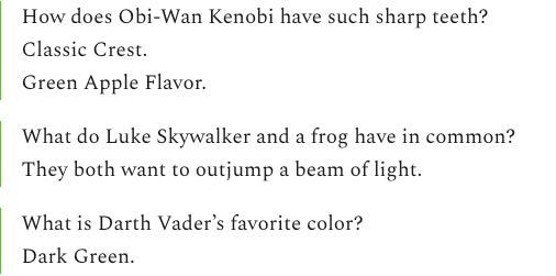 AI writes Star Wars jokes