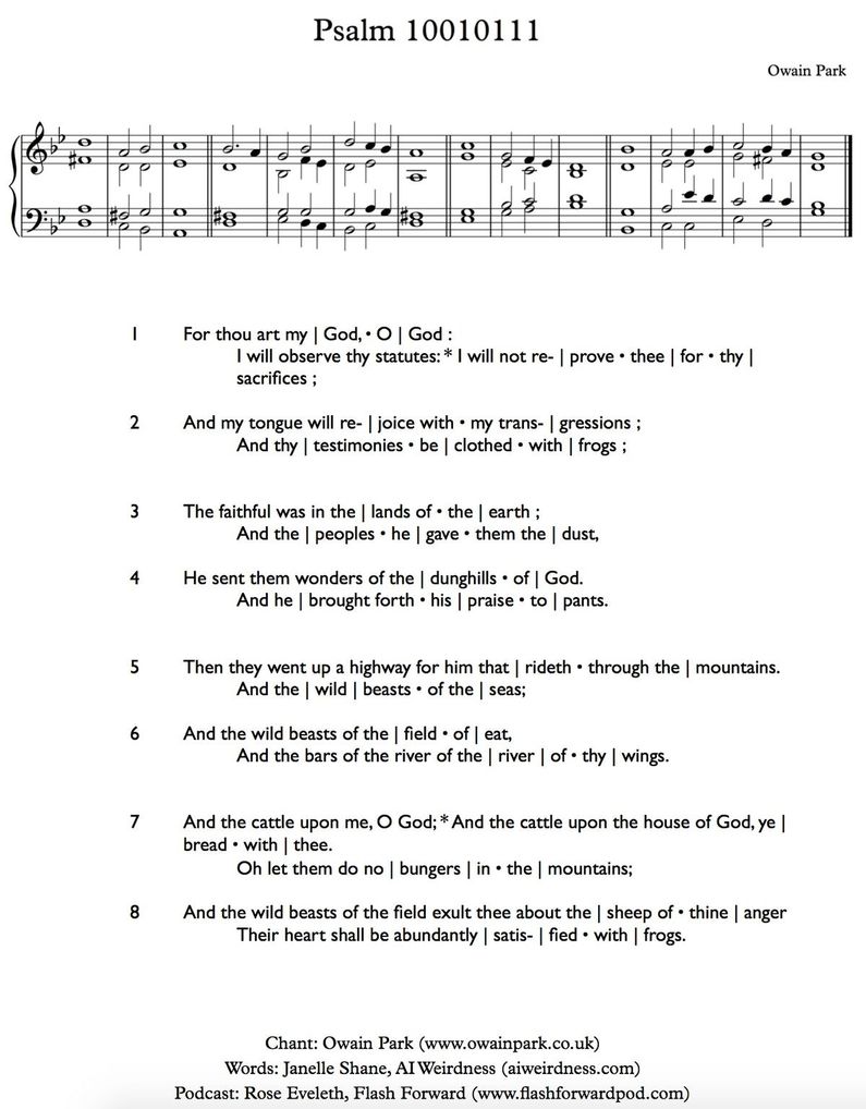 A computer tries its best to learn psalms